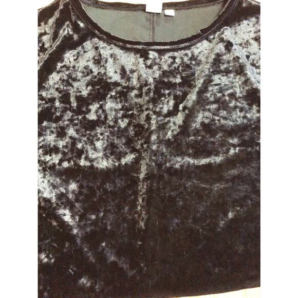 Gap Women's Crushed Velvet Velour Top Shirt Whimsigoth Black Medium Tall New - Picture 13 of 13